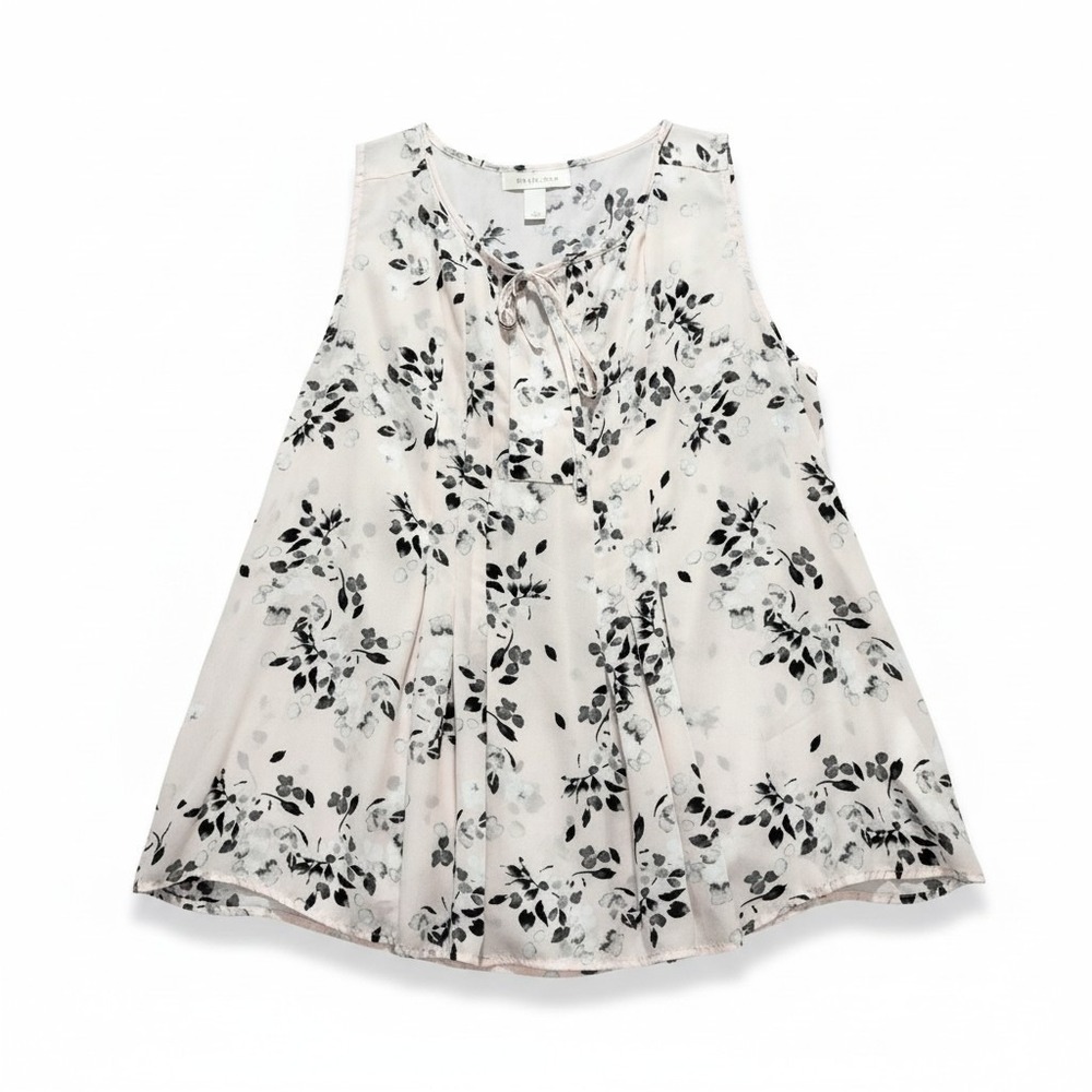 Emaline L Pink Floral Sleeveless V-Neck Blouse Womens Boho Casual